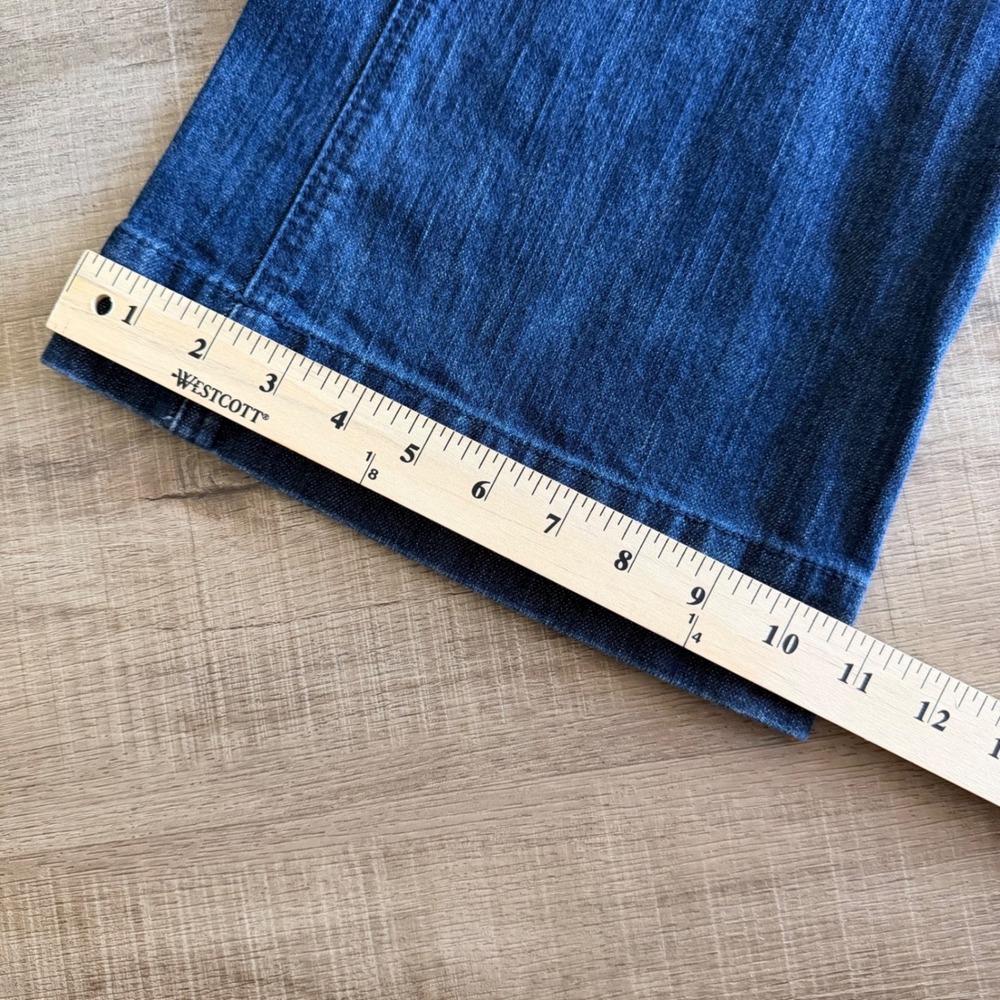 New York & Company 42nd St Trouser Wide Leg Jeans Dark Wash Blue Denim Womens 8 - Picture 6 of 8